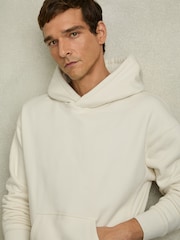 Reiss Off White Boulevard Cotton Fleece-Back Hoodie - Image 1 of 5