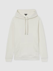 Reiss Off White Boulevard Cotton Fleece-Back Hoodie - Image 2 of 5