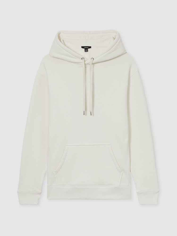 Reiss Off White Boulevard Cotton Fleece-Back Hoodie - Image 2 of 5