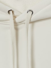 Reiss Off White Boulevard Cotton Fleece-Back Hoodie - Image 5 of 5