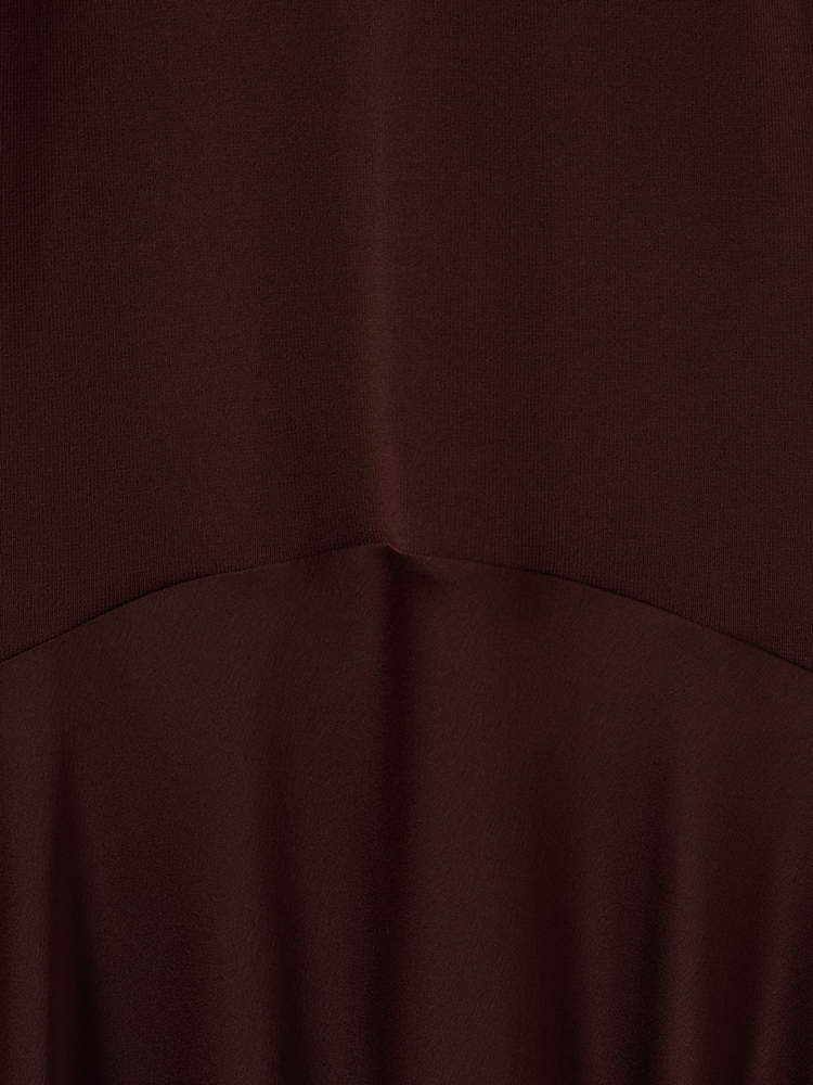 Бордовый - Florere Hybrid Knit-Satin Midi Dress - Image 6 of 6