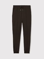 Reiss Chocolate Brown Premier Interlock-Jersey Drawstring Joggers - Image 2 of 6