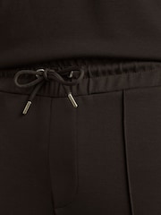 Reiss Chocolate Brown Premier Interlock-Jersey Drawstring Joggers - Image 4 of 6
