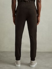 Reiss Chocolate Brown Premier Interlock-Jersey Drawstring Joggers - Image 5 of 6
