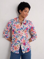 Seasalt Cornwall White/Pink Larissa Organic Cotton Shirt - Image 1 of 6