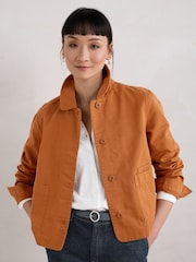 Seasalt Cornwall Brown Coombe Lane Cotton Jacket - Image 1 of 4