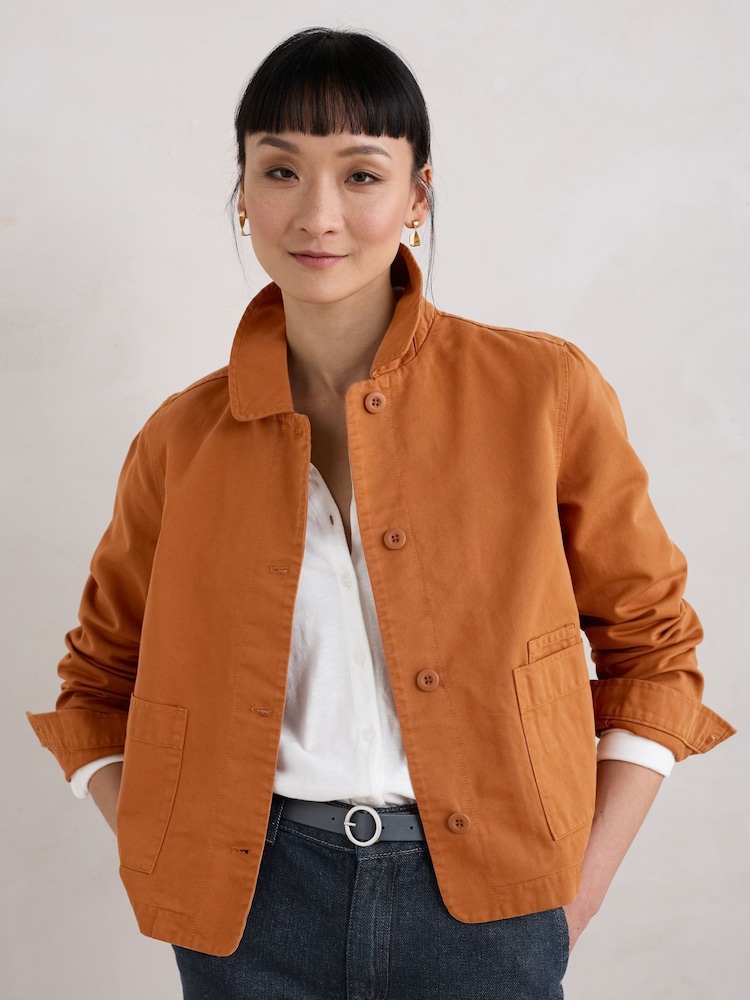 Seasalt Cornwall Brown Coombe Lane Cotton Jacket - Image 1 of 4