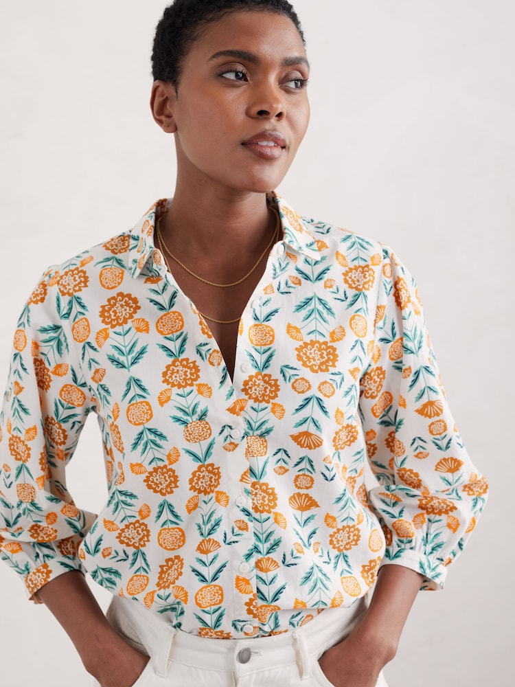 Seasalt Cornwall Yellow Hope Cottage Organic Cotton Blouse - Image 1 of 5