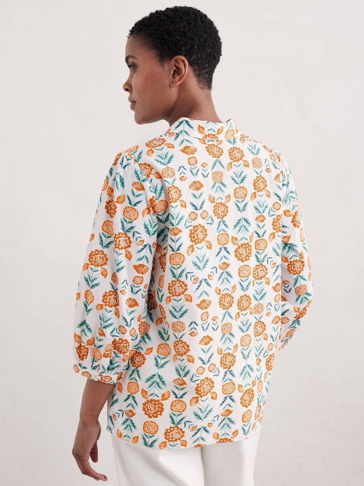 Seasalt Cornwall Yellow Hope Cottage Organic Cotton Blouse - Image 2 of 5