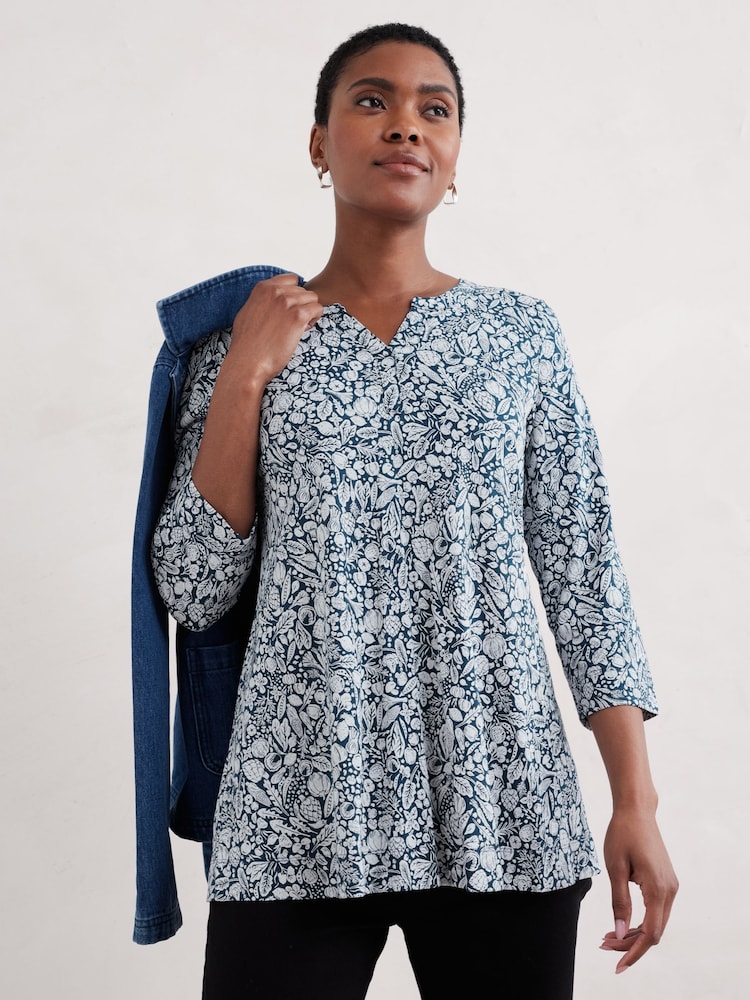 Seasalt Cornwall Blue Risso Jersey Top - Image 1 of 5 Seasalt Cornwall Blue Risso Jersey Top - Image 1 of 5