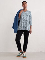 Seasalt Cornwall Blue Risso Jersey Top - Image 3 of 5