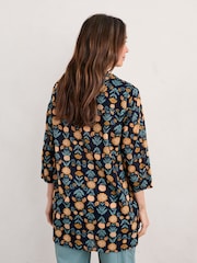 Seasalt Cornwall Blue Aventurier Printed Cotton Tunic - Image 2 of 5