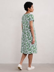 Seasalt Cornwall Green Brush Drawing V-Neck Jersey Dress - Image 2 of 5