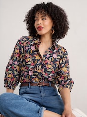 Seasalt Cornwall Black Hope Cottage Organic Cotton Blouse - Image 1 of 5