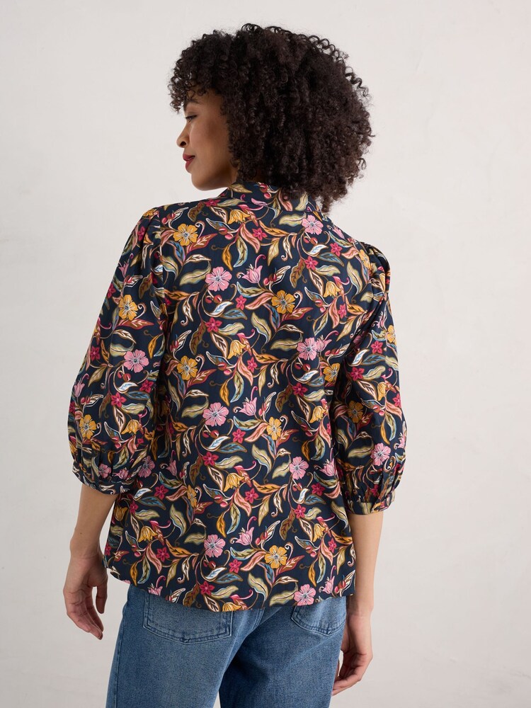 Seasalt Cornwall Black Hope Cottage Organic Cotton Blouse - Image 2 of 5