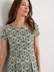 Seasalt Cornwall Green Petite Wild Bouquet Jersey Midi Dress - Image 3 of 5