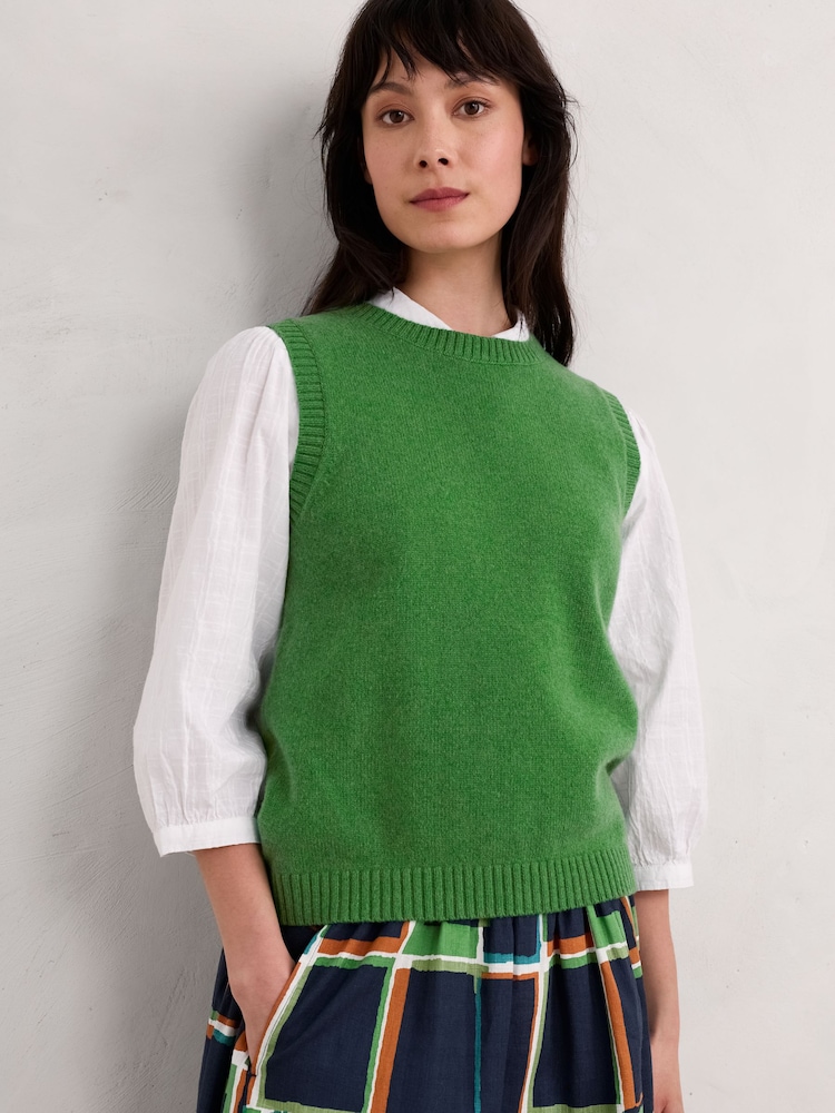 Seasalt Cornwall Green East View Knitted Vest - Image 1 of 5