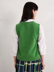 Seasalt Cornwall Green East View Knitted Vest - Image 2 of 5
