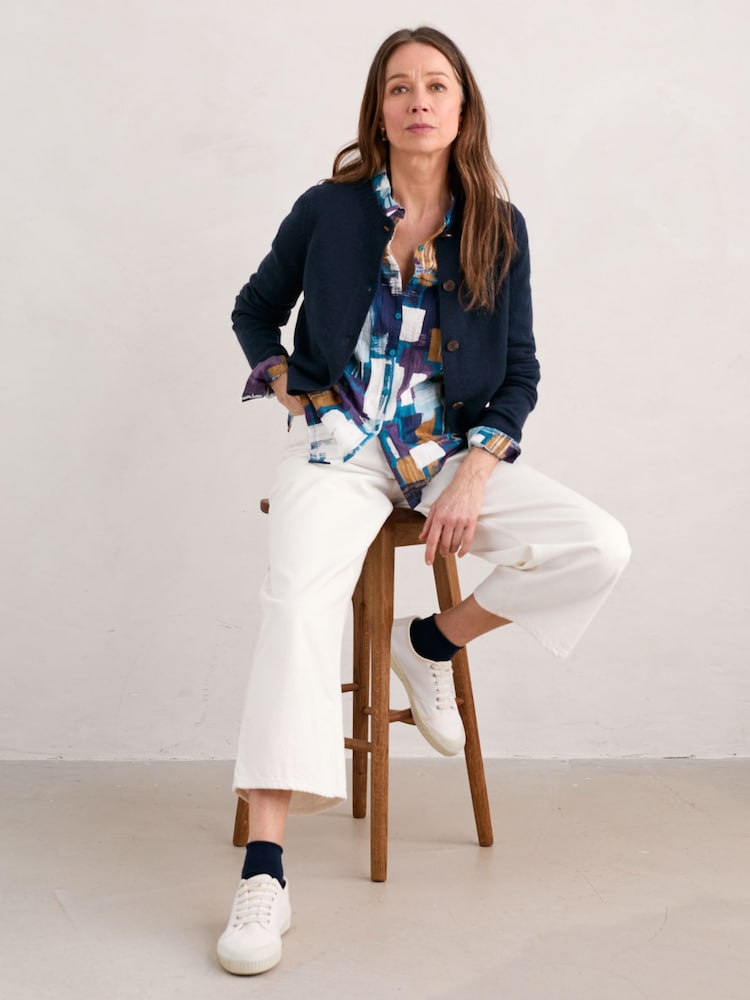 Seasalt Cornwall Blue Larissa Organic Cotton Shirt - Image 1 of 6