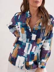 Seasalt Cornwall Blue Larissa Organic Cotton Shirt - Image 3 of 6