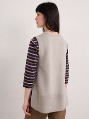 Seasalt Cornwall Natural Coupling Knitted Vest - Image 2 of 5