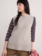 Seasalt Cornwall Natural Coupling Knitted Vest - Image 3 of 5