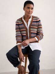 Seasalt Cornwall Purple Lamorna Lane Fair Isle Cardigan - Image 1 of 8