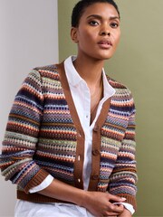 Seasalt Cornwall Purple Lamorna Lane Fair Isle Cardigan - Image 5 of 8