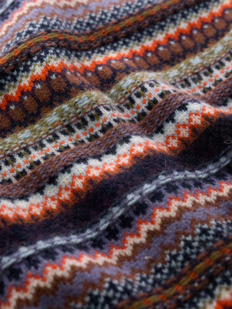 Seasalt Cornwall Purple Lamorna Lane Fair Isle Cardigan - Image 8 of 8