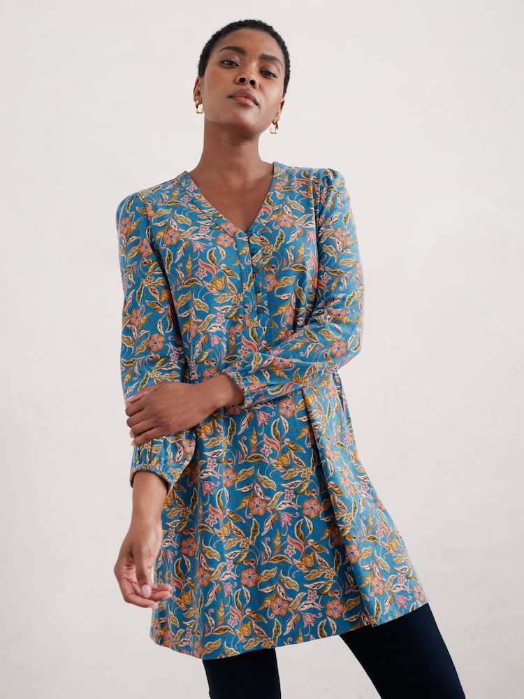 Seasalt Cornwall Blue Peg Loom A-Line Jersey Tunic - Image 1 of 5