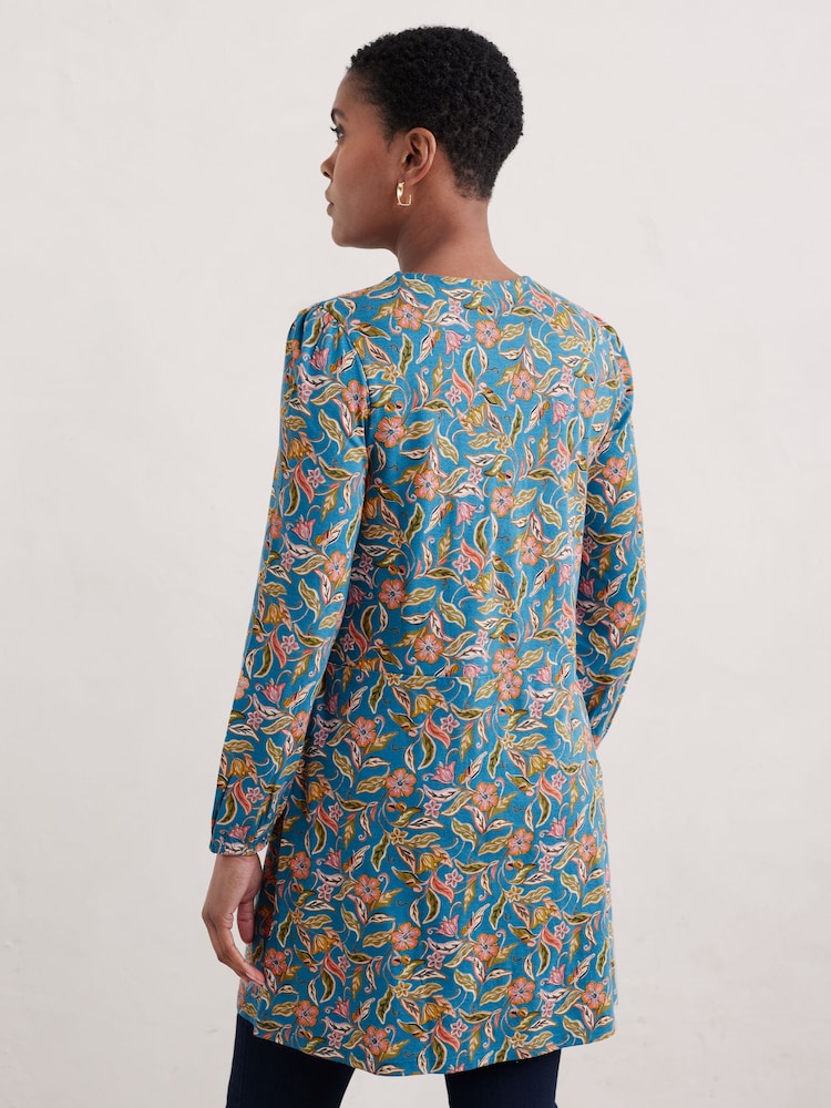 Seasalt Cornwall Blue Peg Loom A-Line Jersey Tunic - Image 2 of 5 Seasalt Cornwall Blue Peg Loom A-Line Jersey Tunic - Image 2 of 5