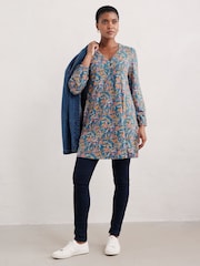 Seasalt Cornwall Blue Peg Loom A-Line Jersey Tunic - Image 3 of 5