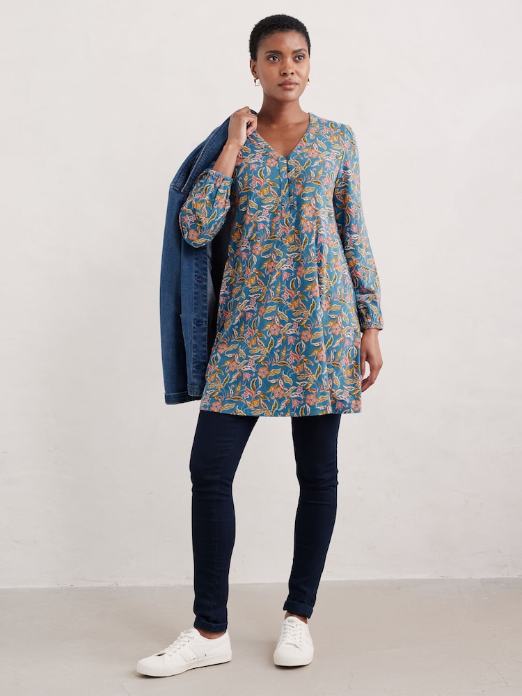 Seasalt Cornwall Blue Peg Loom A-Line Jersey Tunic - Image 3 of 5
