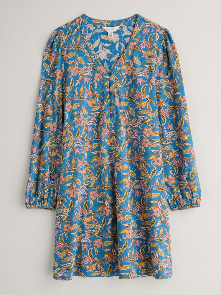 Seasalt Cornwall Blue Peg Loom A-Line Jersey Tunic - Image 4 of 5