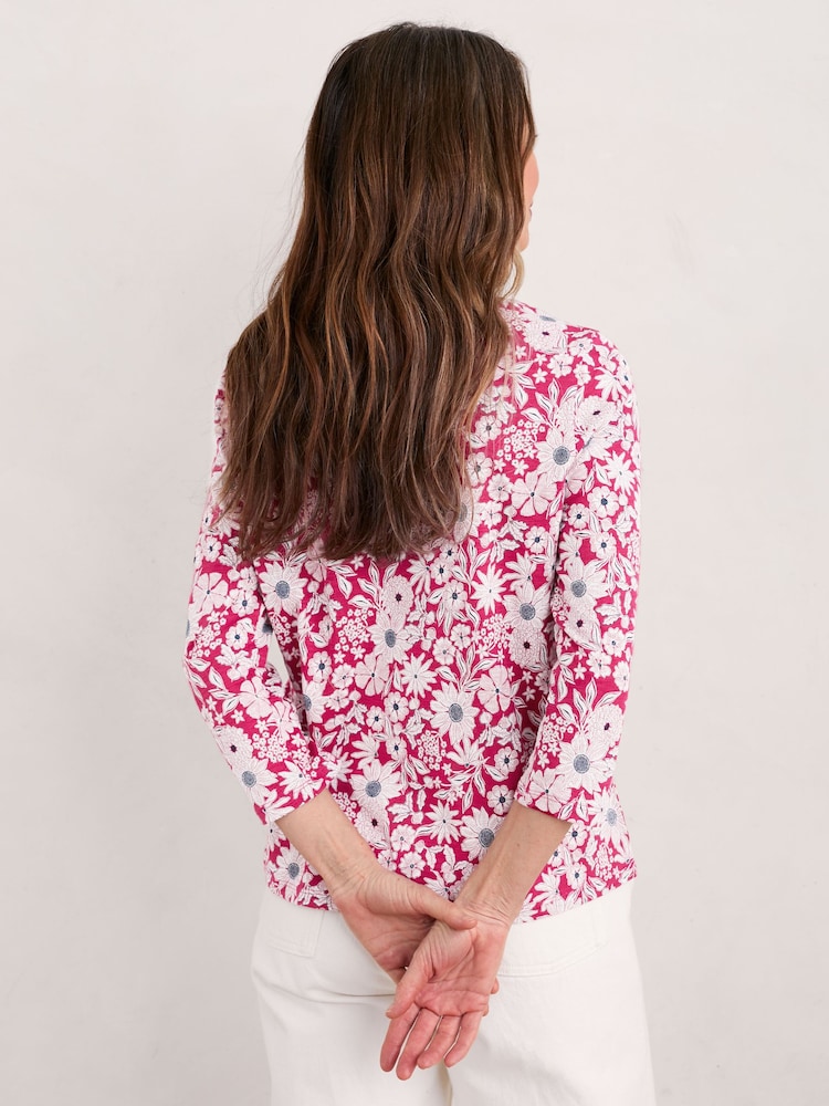 Seasalt Cornwall Pink Studio Glass 3/4 Sleeve Top - Image 2 of 5