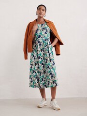 Seasalt Cornwall Blue Veronica Short Sleeve Jersey Midi Dress - Image 3 of 5