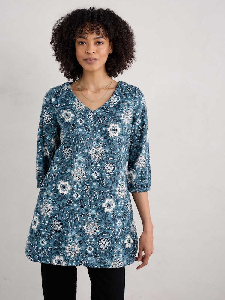 Seasalt Cornwall Blue Loganberry Cotton Tunic - Image 1 of 5