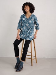 Seasalt Cornwall Blue Loganberry Cotton Tunic - Image 3 of 5