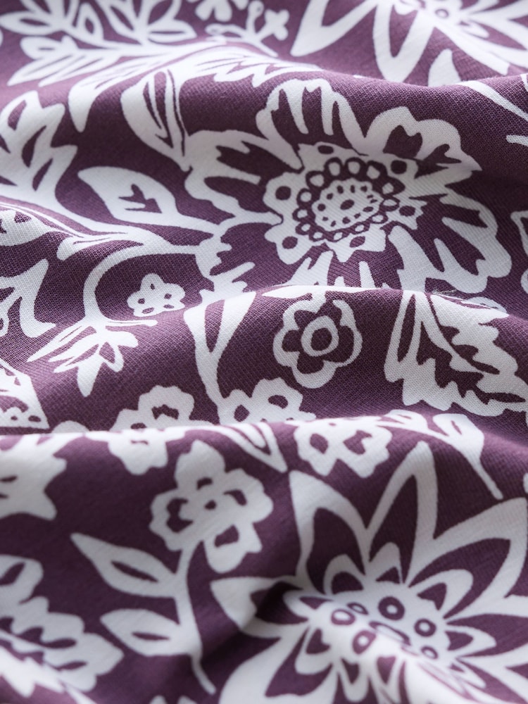 Seasalt Cornwall Purple Easel 3/4 Sleeve Top - Image 5 of 5