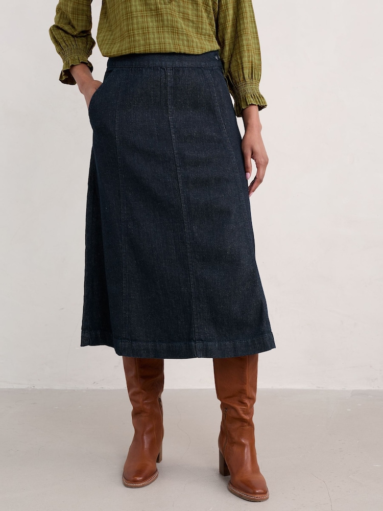 Seasalt Cornwall Blue Capriccio Denim Skirt - Image 1 of 5