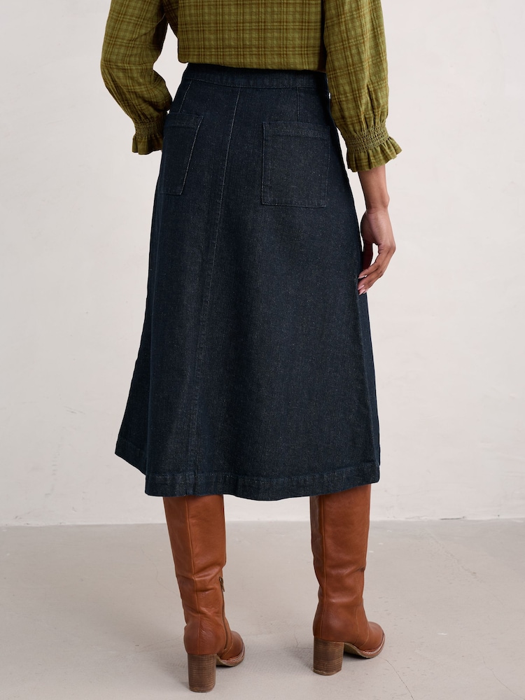 Seasalt Cornwall Blue Capriccio Denim Skirt - Image 2 of 5
