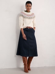 Seasalt Cornwall Blue Capriccio Denim Skirt - Image 3 of 5