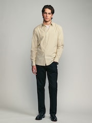 Yellow Slim Fit Single Cuff Long Sleeve 100% Cotton Striped Shirt - Image 2 of 7