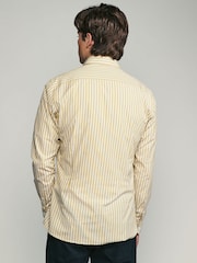 Yellow Slim Fit Single Cuff Long Sleeve 100% Cotton Striped Shirt - Image 3 of 7