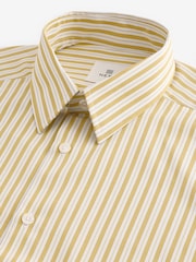 Yellow Slim Fit Single Cuff Long Sleeve 100% Cotton Striped Shirt - Image 6 of 7