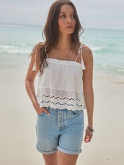 Bleach Bleach Relaxed Turn Up 100% Cotton Denim Shorts - Image 1 of 8