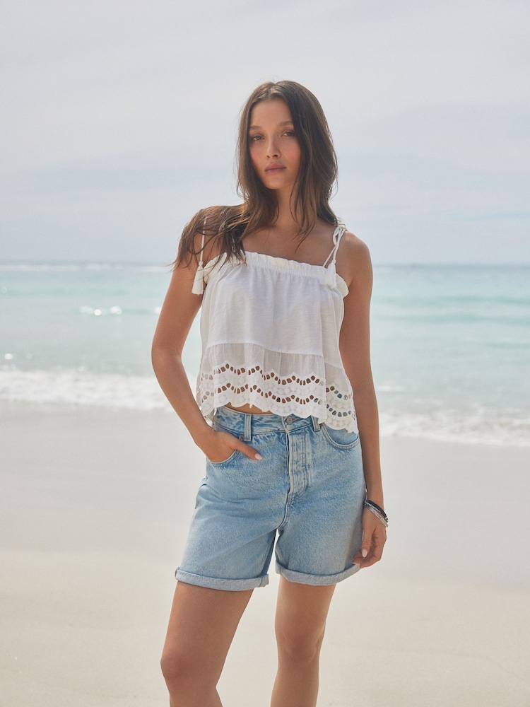 Bleach Bleach Relaxed Turn Up 100% Cotton Denim Shorts - Image 2 of 8
