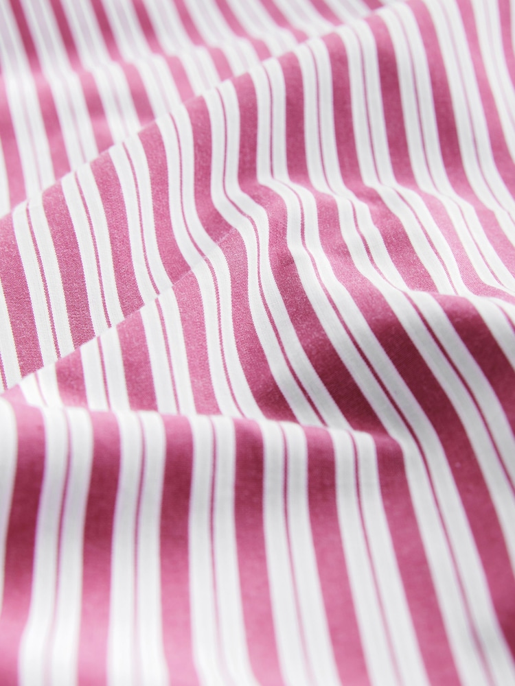 Pink Slim Fit Single Cuff Long Sleeve 100% Cotton Striped Shirt - Image 7 of 7