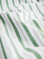 Green Slim Fit Single Cuff Long Sleeve 100% Cotton Striped Shirt - Image 8 of 8