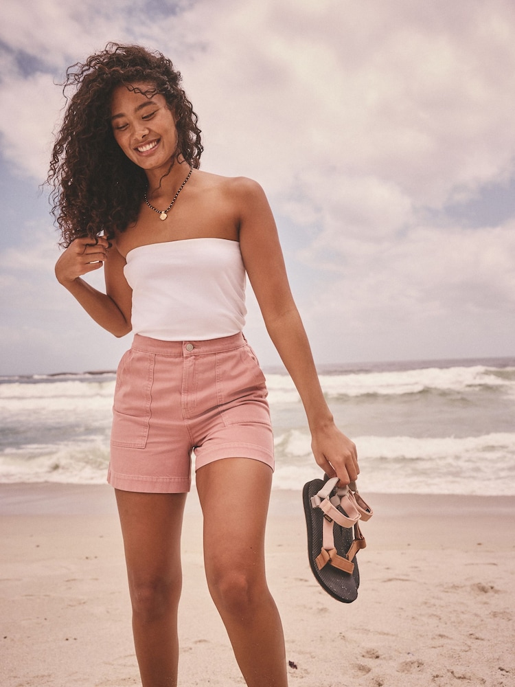 Rose - Short utilitaire léger en coton 100% Denim - Image 1 de 8